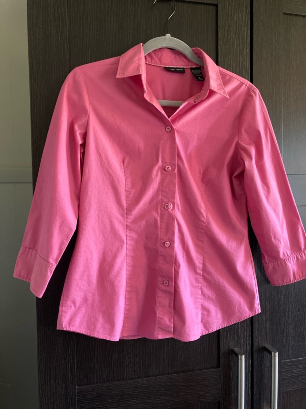 New York & Company Hot Pink Button-Down Shirt